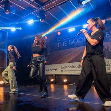 Liberty X performing on the festival stage